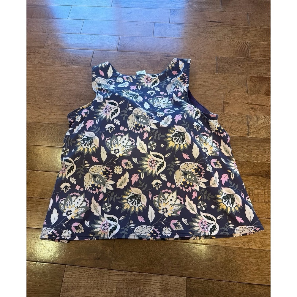 Land's End Swim Top Tankini Purple Flower Floral Size 22W - Picture 2 of 3